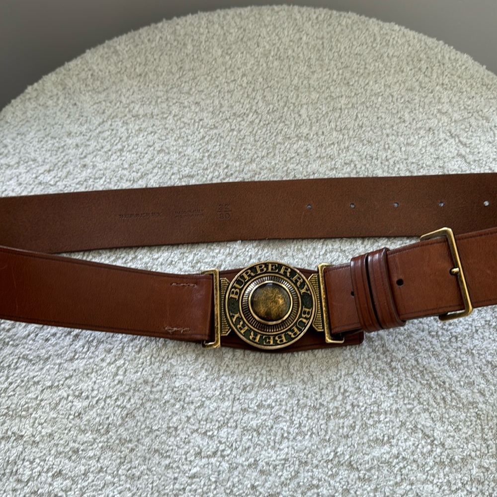 Burberry brown leather belt size 80 - authentic